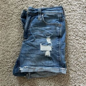 Hollister Distressed Denim Jean Shorts - Blue